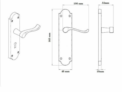 Poignées de porte Ashford en laiton, lot de 1, 4 ou 6 paires
