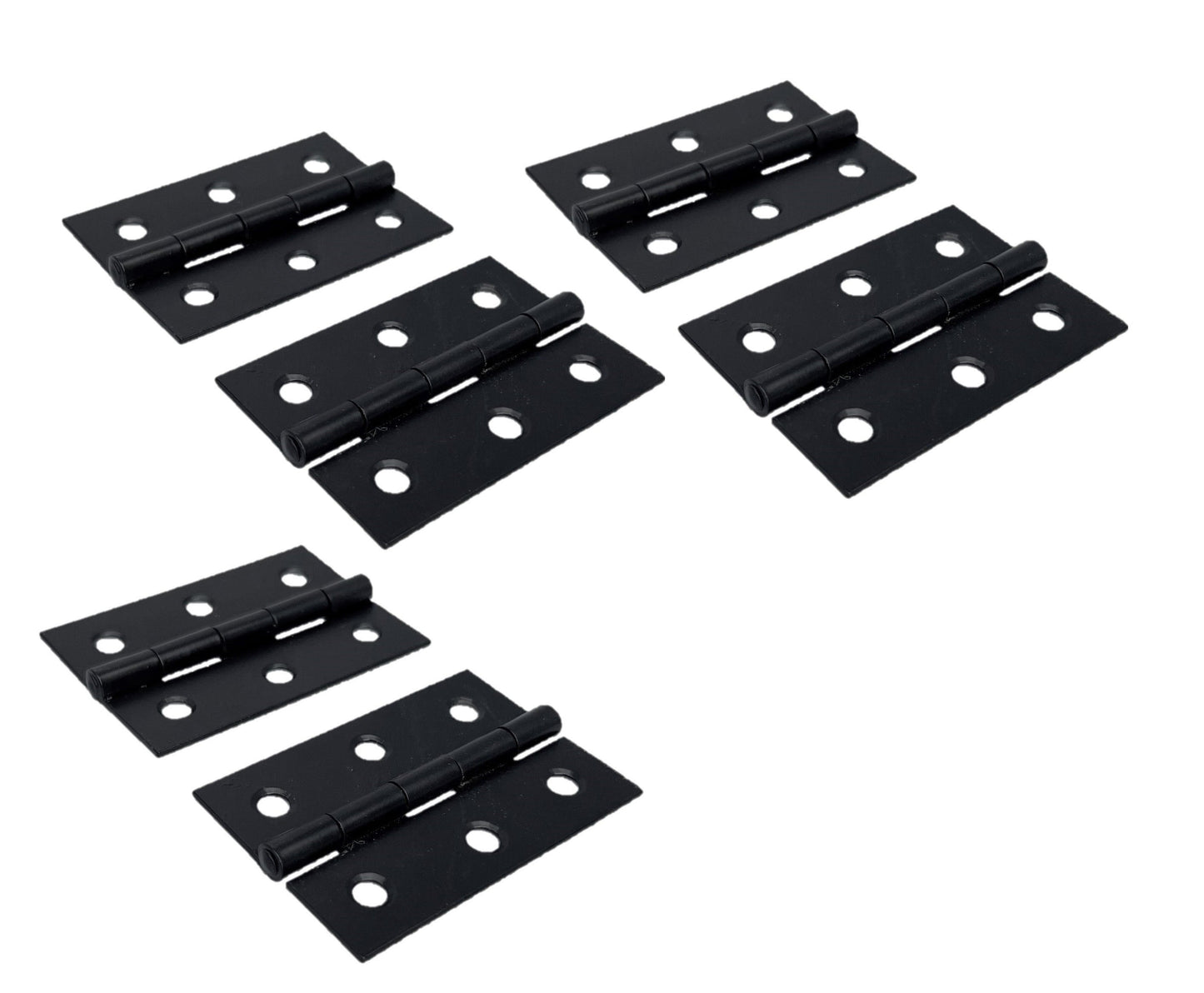 Charnières de porte noires mates de 75 mm (3 po) - Pack multiple