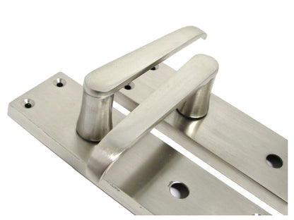 Poignées de porte de salle de bain SATIN Victorien DROIT Levier + Serrure