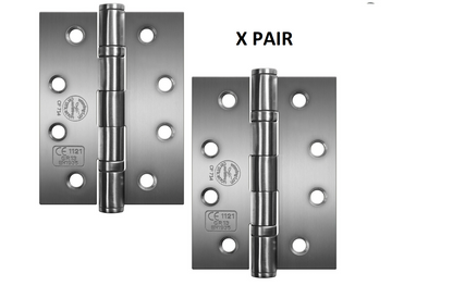 Charnières de porte coupe-feu à roulement à billes en acier inoxydable poli PERRY 100 mm - Grade 13 - Marquage CE