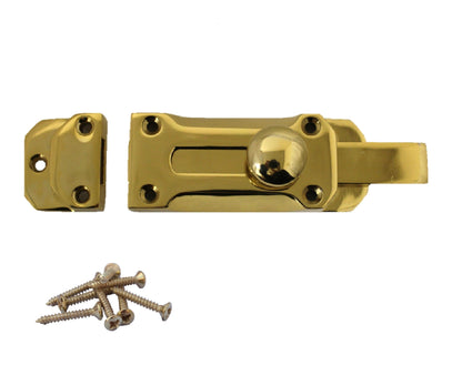 Paire de verrous de porte à pêne plat en laiton de 4" et 6"