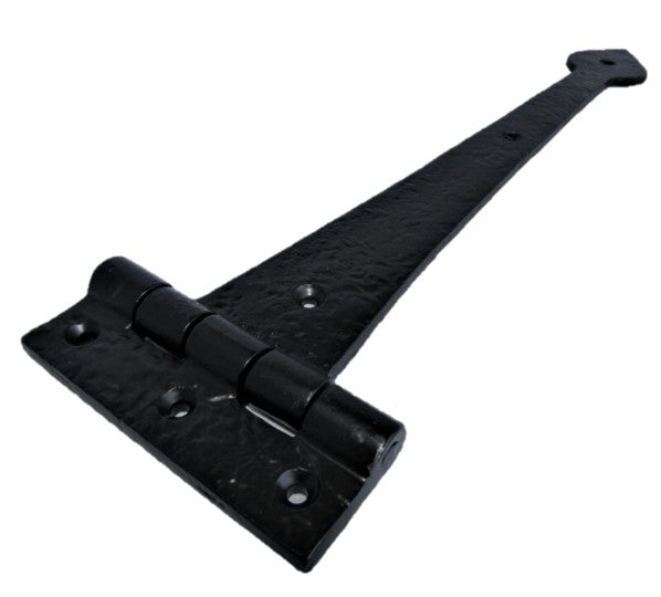 Charnières en T pour porte lourde Tudor noires 18" 450 mm, paire de charnières à tête de lance