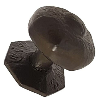 Bouton de porte central octogonal en fonte noire antique de qualité supérieure, avec ferrures