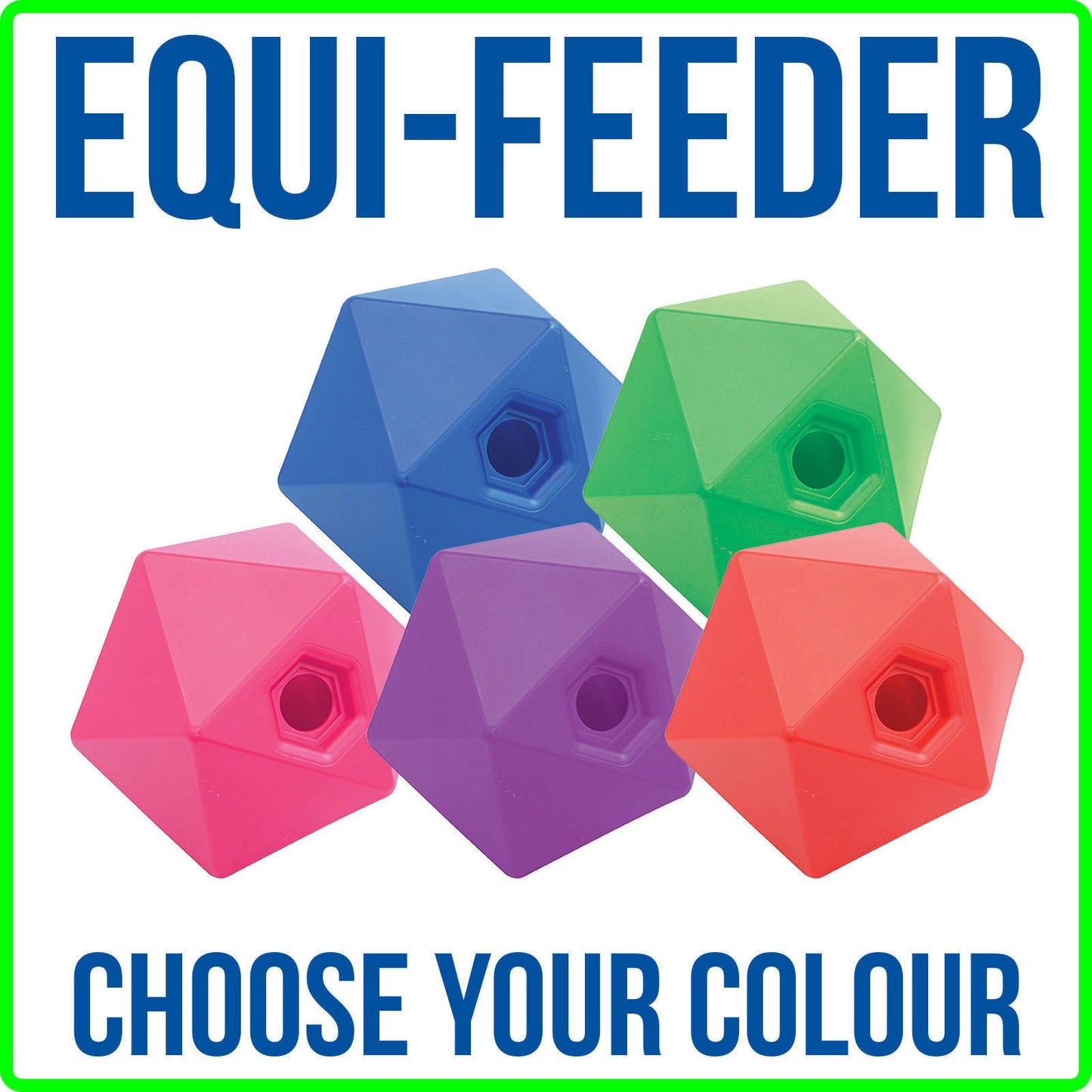 Boule de nourriture moulée monobloc Perry Equestrian Equi-Feeder pour friandises contre l'ennui pour chevaux
