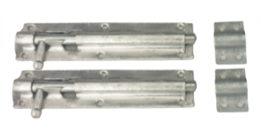 Lot de 2 verrous de portail coulissants galvanisés de 15 cm pour abri de jardin