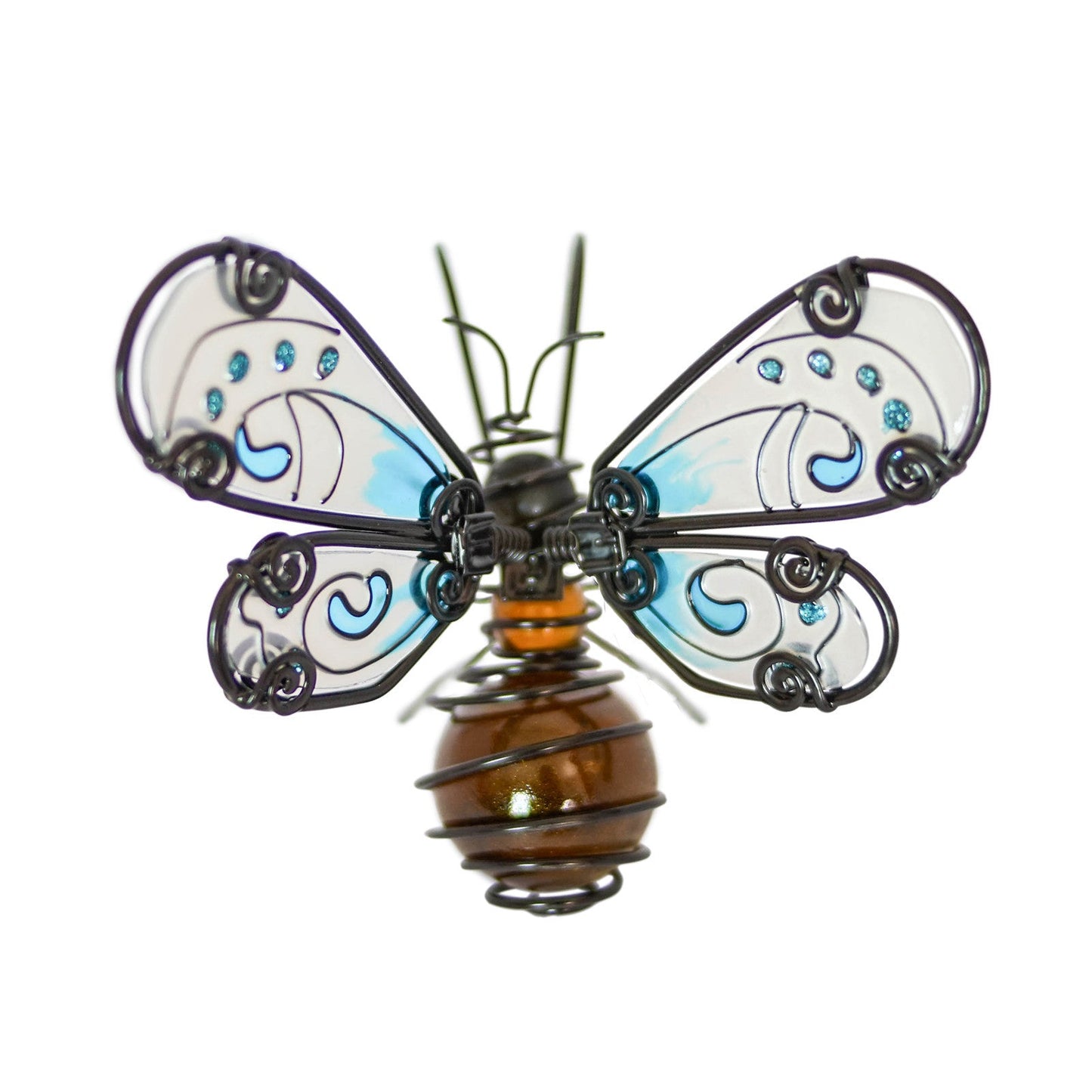 Suspension pour pot d'abeilles en forme d'aile en verre
