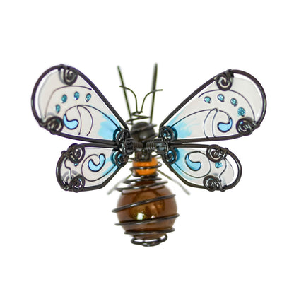 Suspension pour pot d'abeilles en forme d'aile en verre
