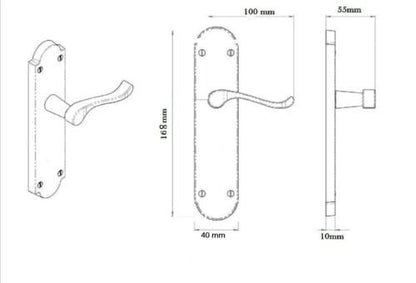Poignée de porte Epsom à clé et levier de défilement - Pack chrome poli