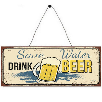 Plaque « Économisez l'eau, buvez de la bière »