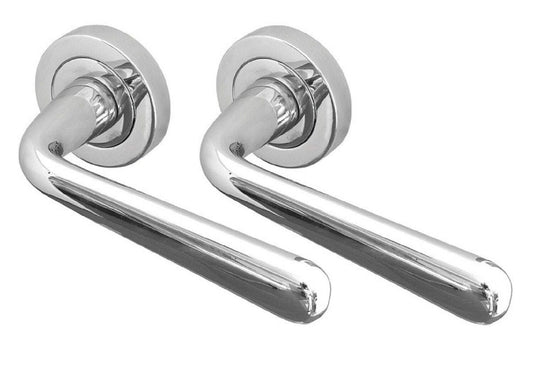 POIGNÉES DE PORTE À LEVIER CHROMÉES MARINA PEARL Modernes Style Rose Ronde