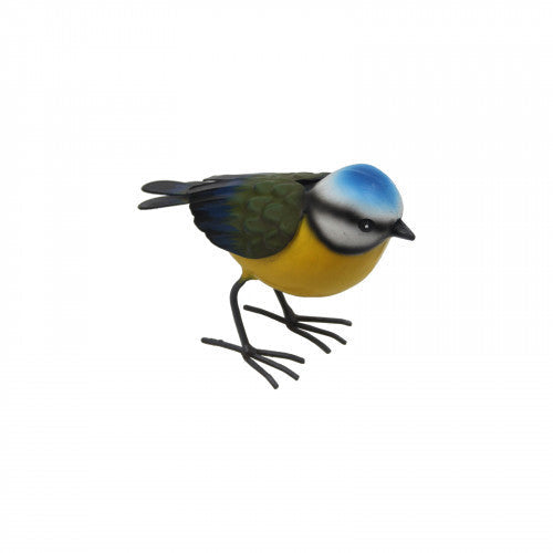 Ornement de jardin en métal en forme de mésange bleue