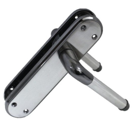 Poignée de porte à levier bicolore en nickel noir et satiné