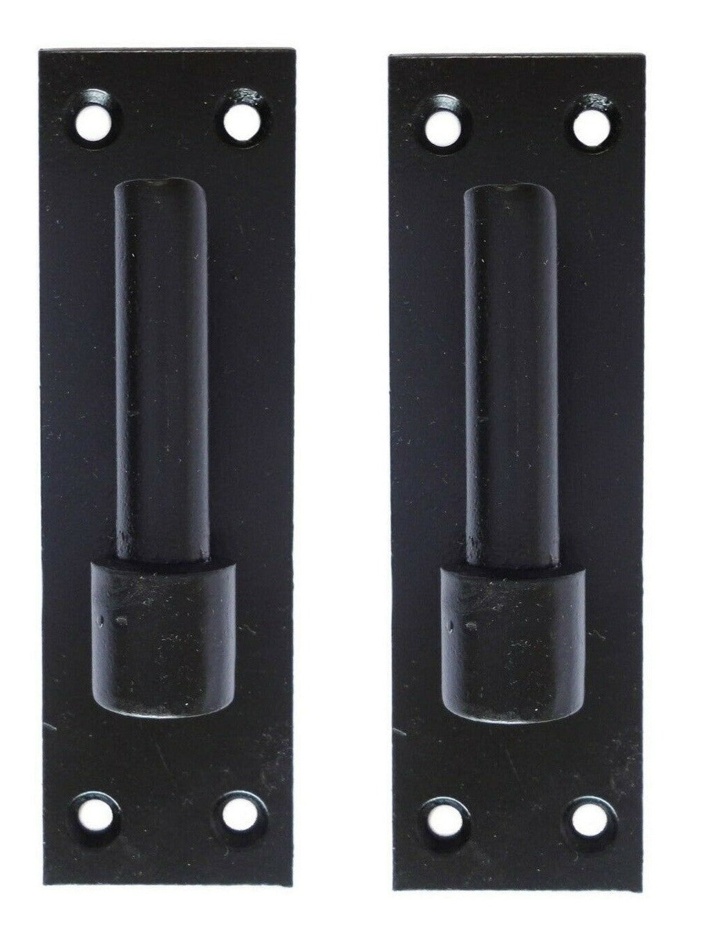 Charnières de portail 24" à crochet et bande robustes en époxy noir, paires