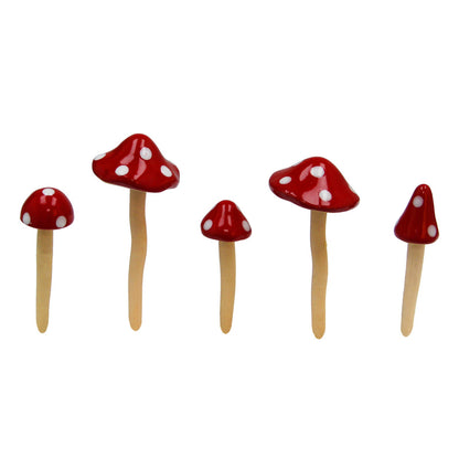 (Lot de 5) Mini champignons tintants en céramique