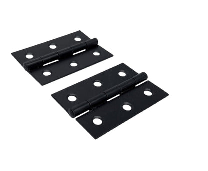 Charnières de porte noires mates de 75 mm (3 po) - Pack multiple
