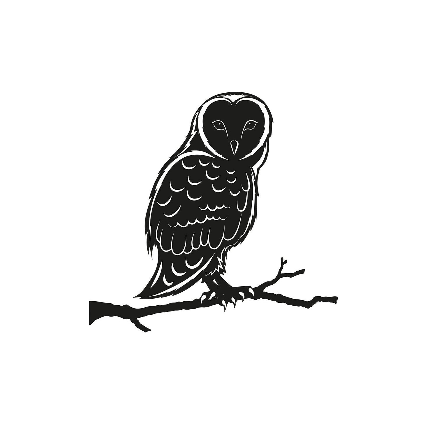 Support de branche de hibou en métal noir, silhouette, décoration montable sur arbre ou clôture