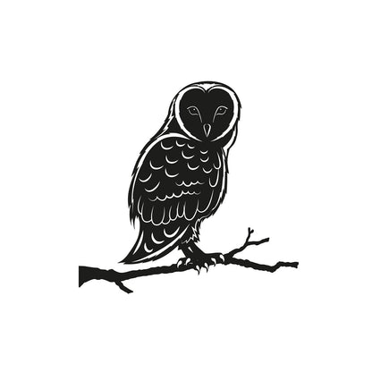 Support de branche de hibou en métal noir, silhouette, décoration montable sur arbre ou clôture