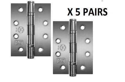 Charnières de porte coupe-feu à roulement à billes en acier inoxydable PERRY SATIN 100 mm - Grade 13 - Marquage CE