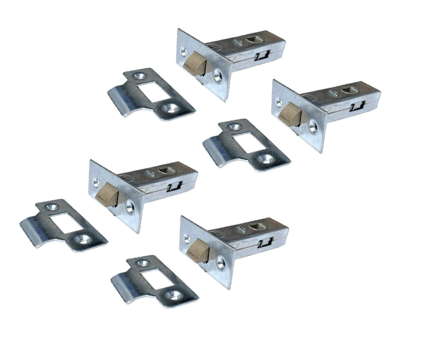 Loquet tubulaire à mortaise 2,5" 63 mm Poignée de porte intérieure Plaque nickelée 1-10