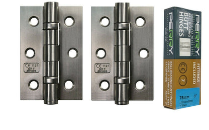 Charnières à billes en acier inoxydable PERRY SATIN 75 mm - Grade 7 - Marquage CE