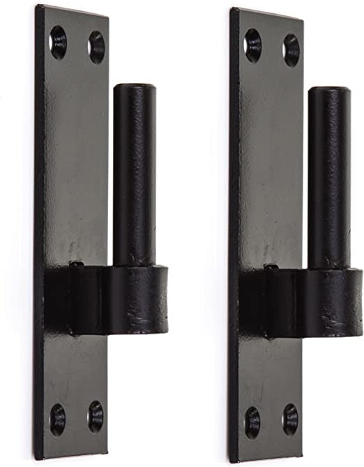 2 crochets de portail robustes pour supports de charnière de portail à bande, goupille de 16 mm, noir