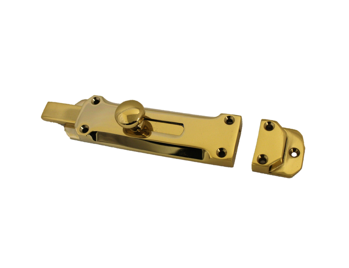 Paire de verrous de porte à pêne plat en laiton de 4" et 6"