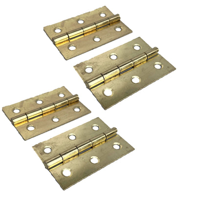 CHARNIÈRES À BOUT 75 mm (3 po) - Charnières de porte plaquées laiton - tailles de paquets multiples