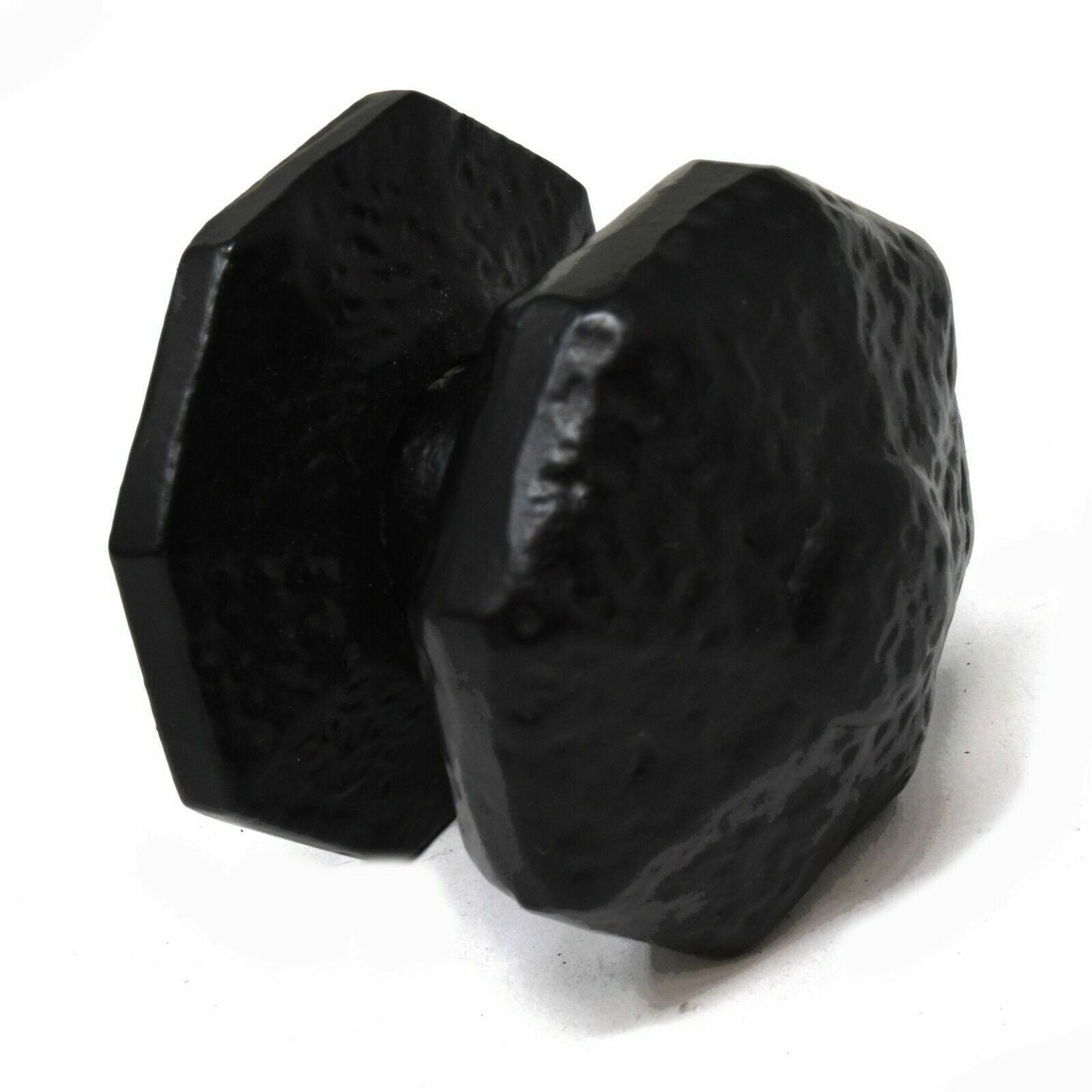 Bouton de porte central octogonal en fonte noire antique de qualité supérieure, avec ferrures