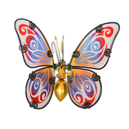 Suspension papillon fantaisie en verre - Doré