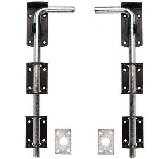 2 verrous de porte d'écurie de 24 po pour garage, hangar et portail