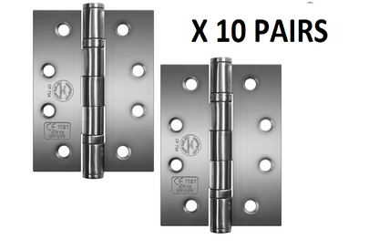 Charnières de porte coupe-feu en acier inoxydable PERRY, chrome satiné, 100 mm – Grade 11, marquage CE