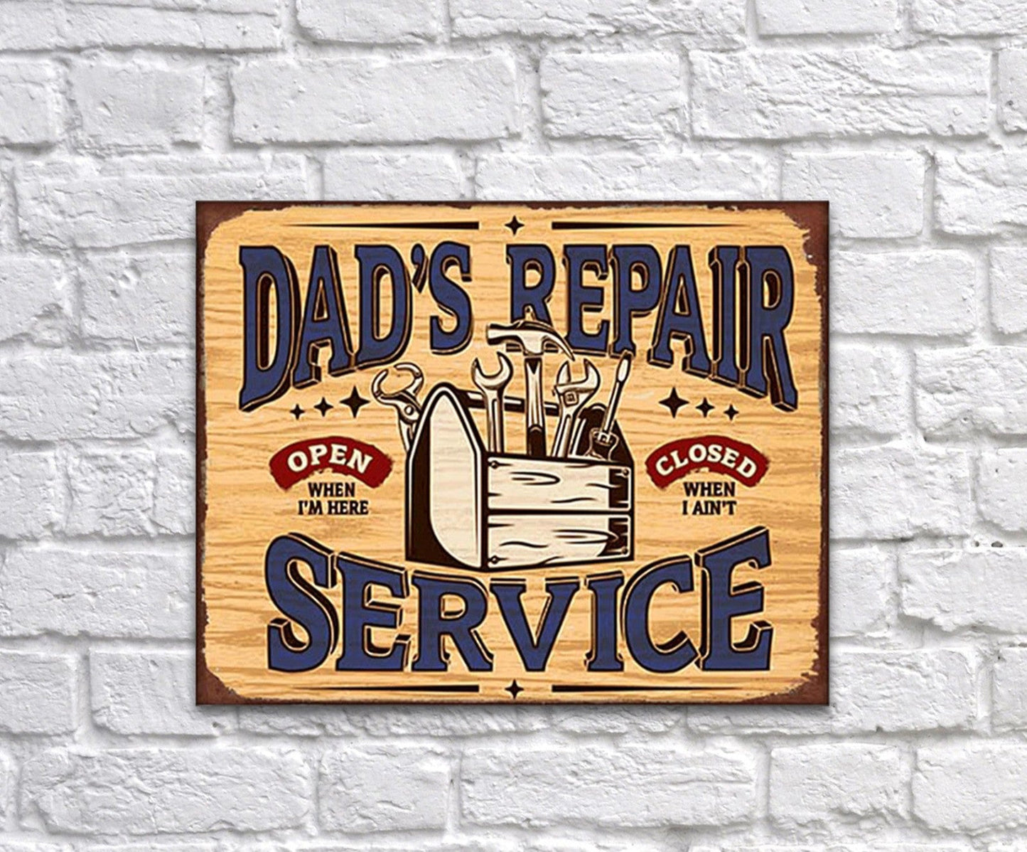Plaque de réparation du service de papa