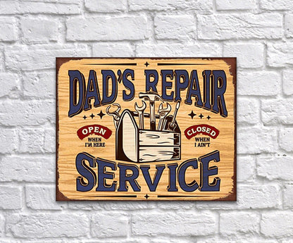 Plaque de réparation du service de papa