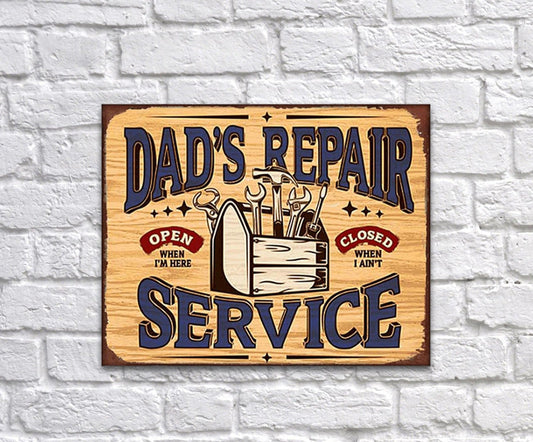Plaque de réparation du service de papa