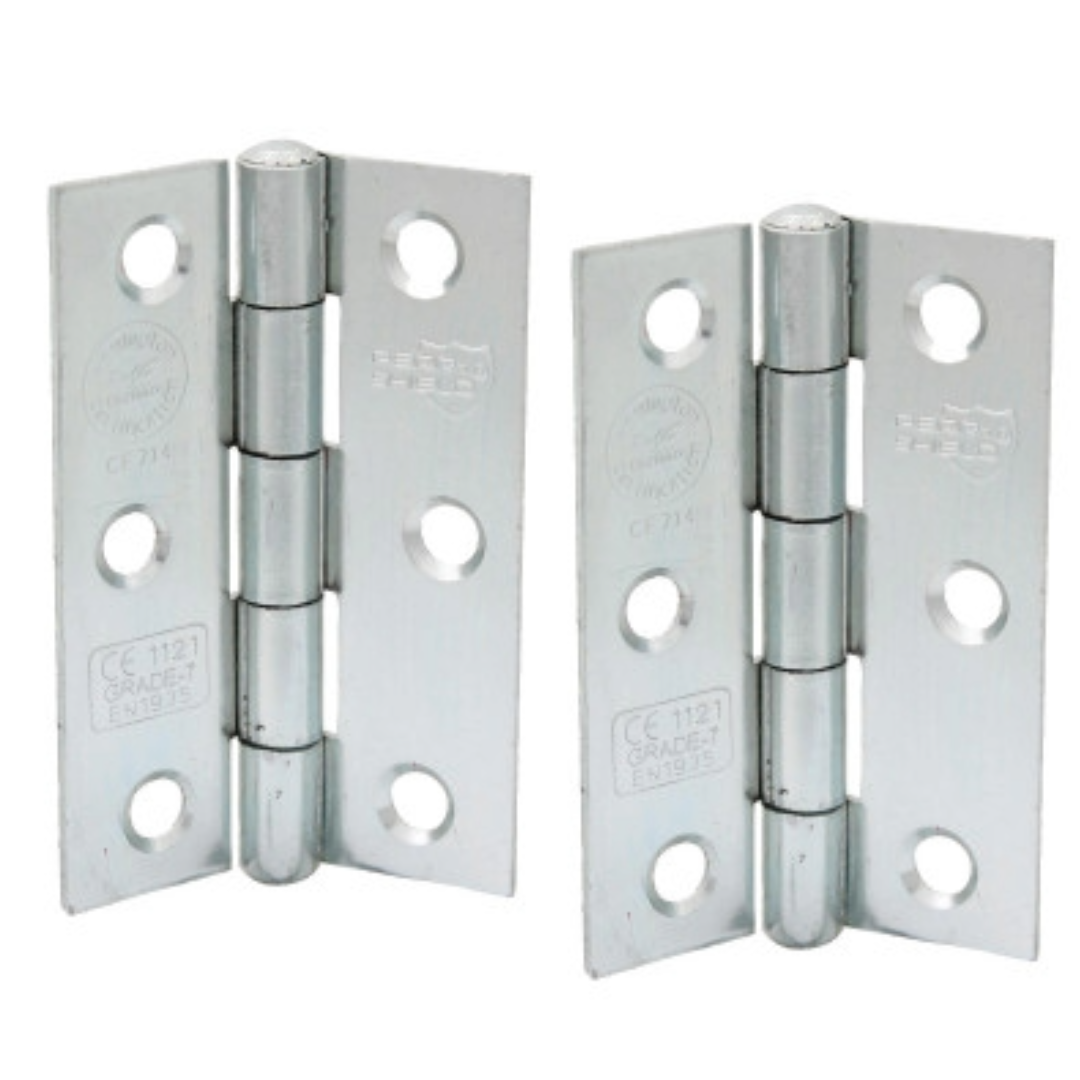 Charnière de porte coupe-feu Perry Shield en zinc de qualité CE7, 7,6 cm (3 po), Certifire, avec hache fileté - FD60 (sans vis)