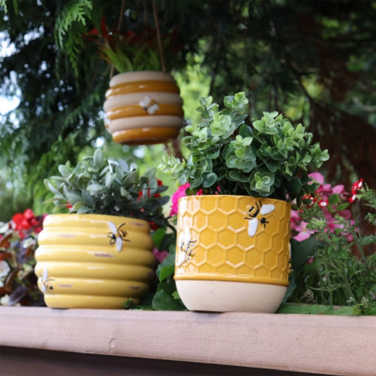 Pot de fleurs en céramique en forme d'abeille - Décoration de jardin