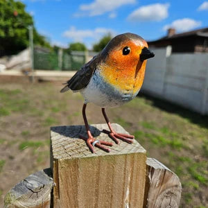 Ornement de jardin de Noël rouge-gorge peint à la main en métal oiseau rouge-gorge statue d'arbre de Noël décoration cadeau