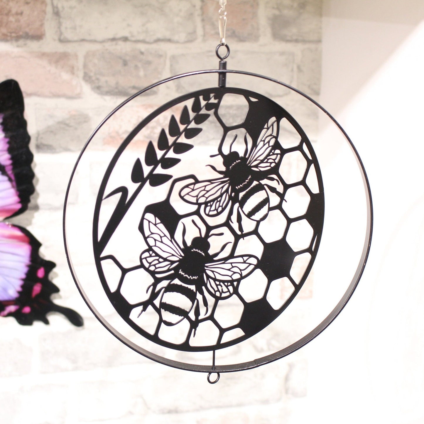 Tourniquet suspendu en forme de silhouette d'abeille - Bronze noir