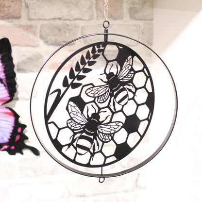 Tourniquet suspendu en forme de silhouette d'abeille - Bronze noir
