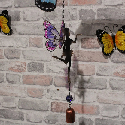 Clochette de fée suspendue violette - Suspension pour arbre à vent, attrape-soleil, boule de cristal
