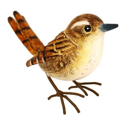 Sculpture de jardin en métal représentant un troglodyte - Charmante décoration d'extérieur - Cadeau idéal pour les amoureux des oiseaux et les passionnés de jardinage