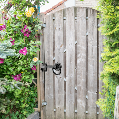 Loquet de portail à anneau torsadé rond noir antique 200 mm Garden Cottage 