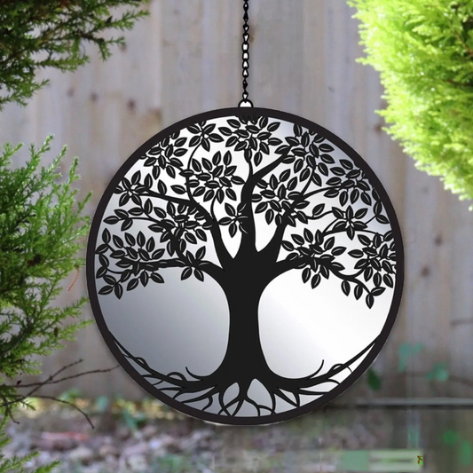 Silhouette d'arbre de vie suspendue - Suspension Zen noire