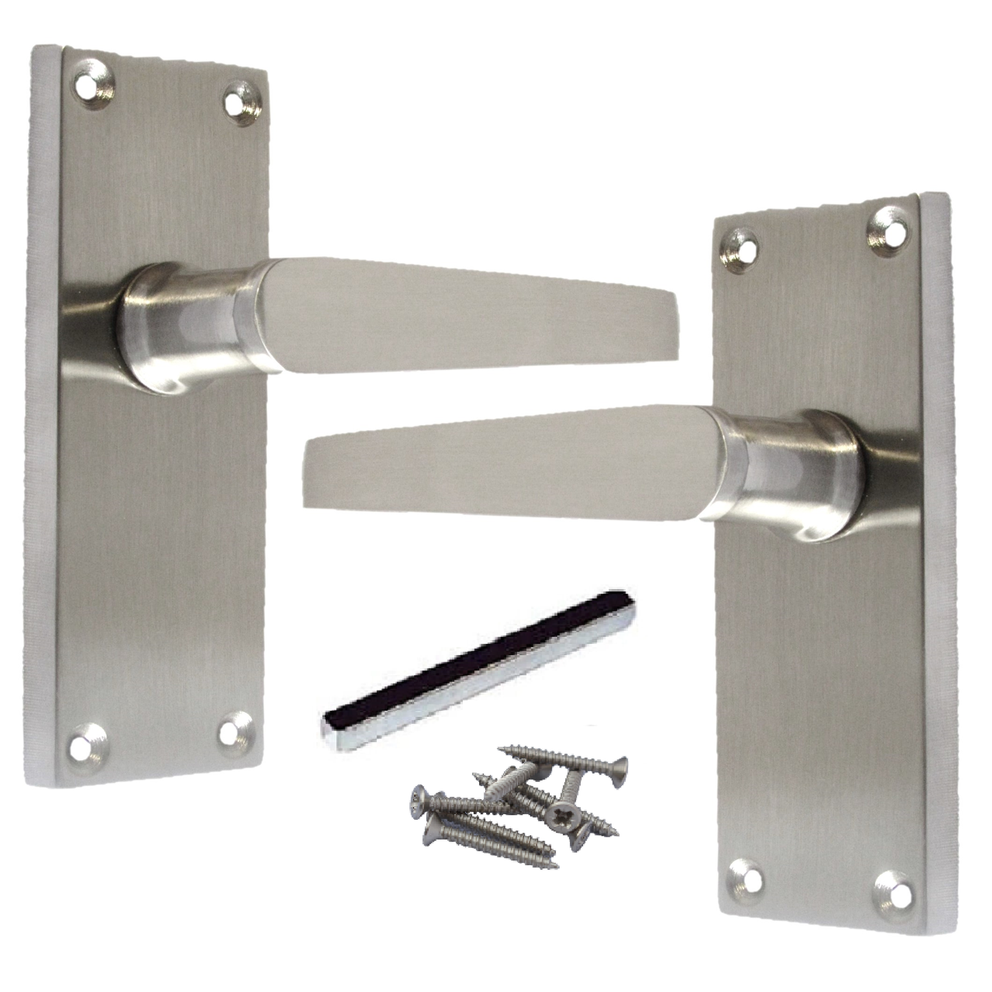 Poignées de porte multi-packs, style victorien, à levier droit, satinées, 1/4/6 paires