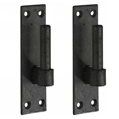 2 crochets de portail robustes pour supports de charnière de portail à bande, goupille de 12 mm, noir