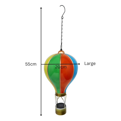 Montgolfière solaire arc-en-ciel – Lampe LED suspendue d'extérieur pour décoration de jardin, terrasse et porche