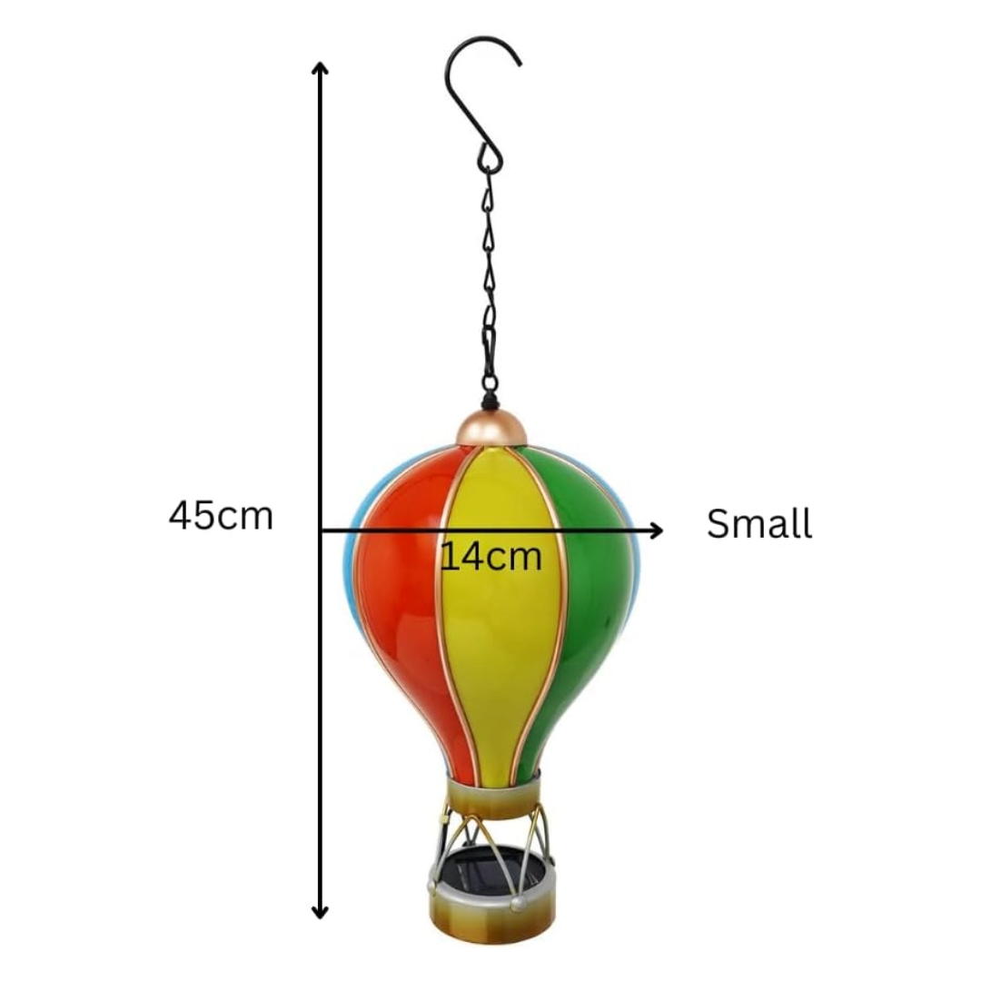 Montgolfière solaire arc-en-ciel – Lampe LED suspendue d'extérieur pour décoration de jardin, terrasse et porche