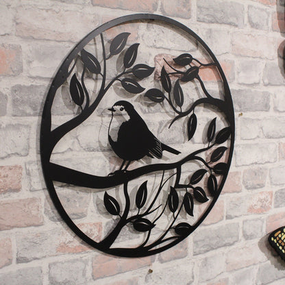 Décoration murale en métal noir représentant une silhouette de Robin des Bois