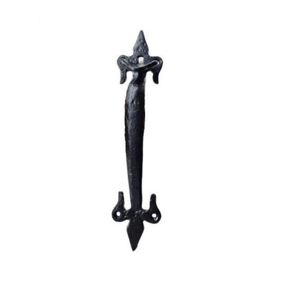 Loquet Suffolk en fonte noire antique avec fleur de lys - Intérieur/extérieur 
