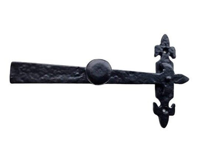 Loquet Suffolk en fonte noire antique avec fleur de lys - Intérieur/extérieur 